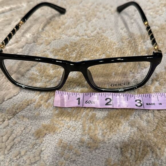 Gucci Core Optical Frame black  plastic frames with gold accents EUC 8059 52 - Picture 10 of 14